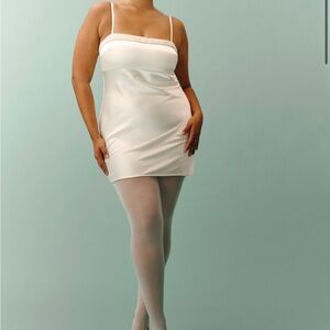 Reformation Adare Dress - Ivory/White Silk Slip Dress M